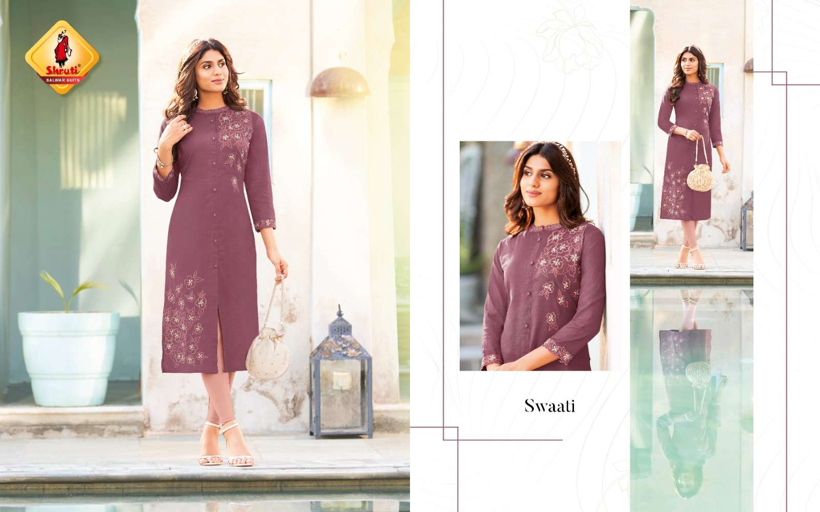 KKASHISH VOL 30  PURE COTTON LINEN WITH DIFFERENT TYPES OF STYLISH EMBROIDERY WORK KURTI BY SHRUTI SUITS BRAND SWATII